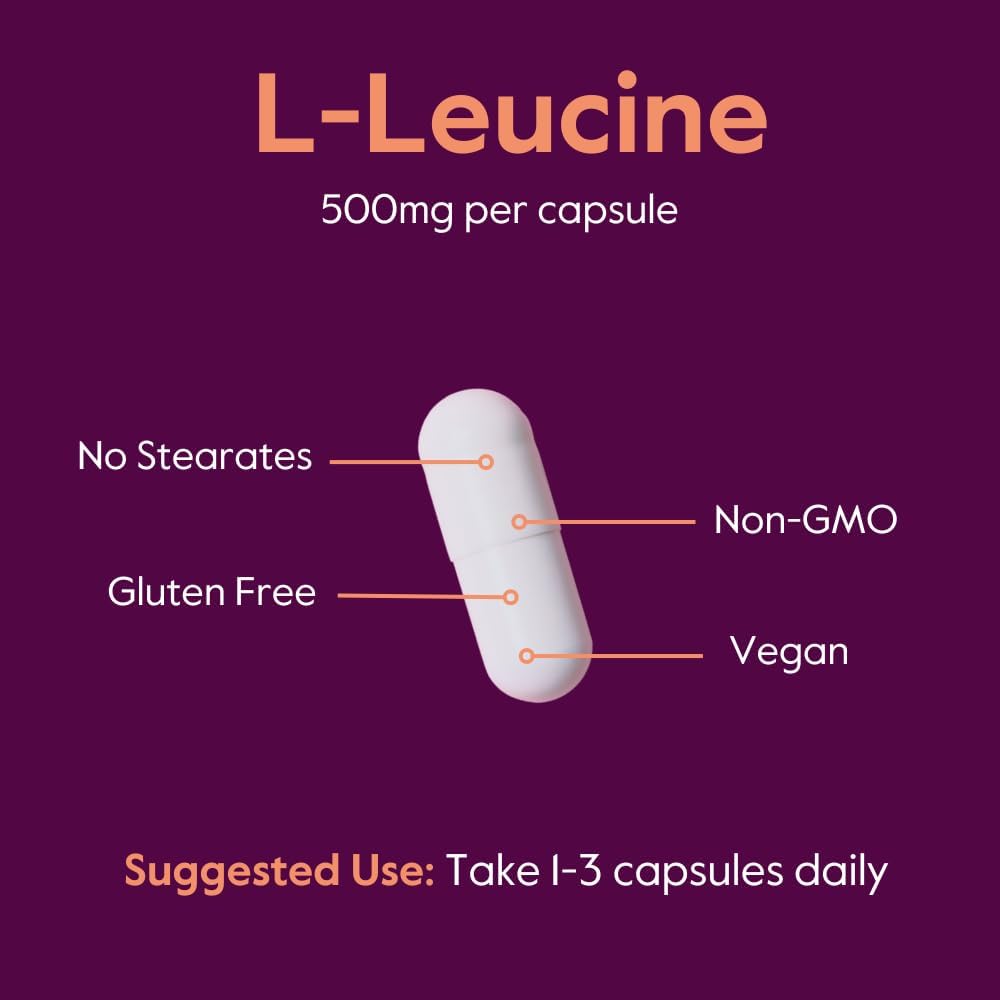 Bestvite L-Leucine 500Mg Per Capsule (240 Vegetarian Capsules) - No Stearates - No Fillers - No Flow Agents - Vegan - Non Gmo - Gluten Free : Health & Household