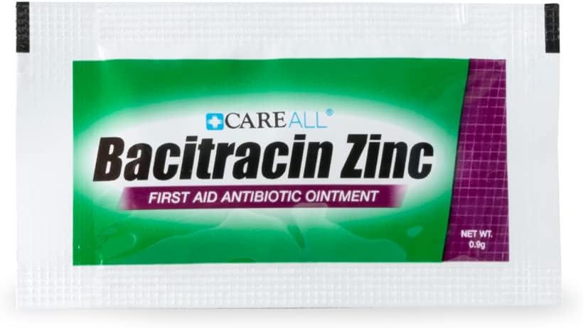 CareAll Bacitracin Antibiotic Zinc Ointment 0.9gr Foil Packet (144 Pack). First Aid Ointment to Prevent and Heal Infections for Minor Cuts, Scrapes and Burns. : Health & Household