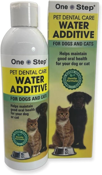 One Step Water Additive for Dogs and Cats, 237ml - 8oz Bottle, Pet Dental Oral Healthcare, All Natural Ingredients