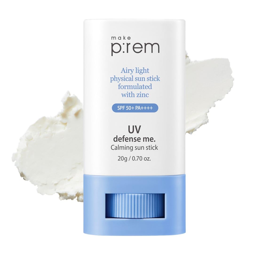 Makep:Rem Make P:Rem Uv Defense Me. Calming Sun Stick Spf 50 | Non-Nano Zinc Oxide Physical Sunscreen For Face | Uva/Uvb Protection | No Oxybenzone & Octinoxate | 20G, 0.70 Fl.Oz. | Makeprem