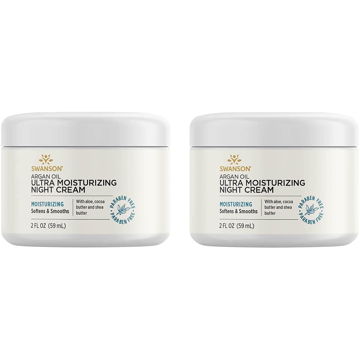 Swanson Argan Oil Ultra Moisturizing Night Cream 2 Fl Ounce (59 Ml) Cream (2 Pack)