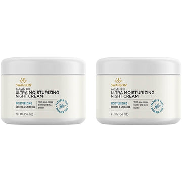 Swanson Argan Oil Ultra Moisturizing Night Cream 2 Fl Ounce (59 Ml) Cream (2 Pack)