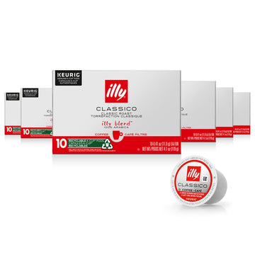 Illy Coffee K Cups - Coffee Pods For Keurig Coffee Maker – Classico Roast - Caramel, Orange Blossom & Jasmine - Mild, Flavorful & Balanced Flavor Pods Of Coffee - No Preservatives – 10 Count, 6 Pack