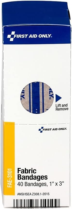 First Aid Only FAE-3101 Smart Compliance Refill 1" x 3" Fabric Bandages (Pack of 40) : Health & Household