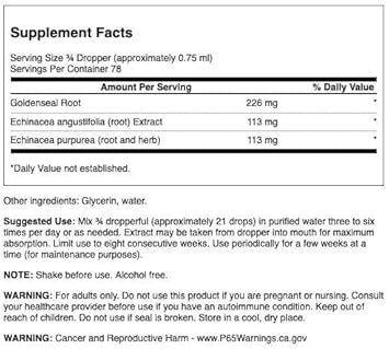 Swanson Echinacea '&' Goldenseal Liquid 2 Fl Ounce (59 Ml) Liquid