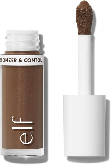 E.L.F. Camo Liquid Bronzer & Contour, Highly Pigmented, Natural-Looking Glowy Finish, Long-Lasting, Rounded Applicator, Vegan & Cruelty-Free, 4 Light/Medium