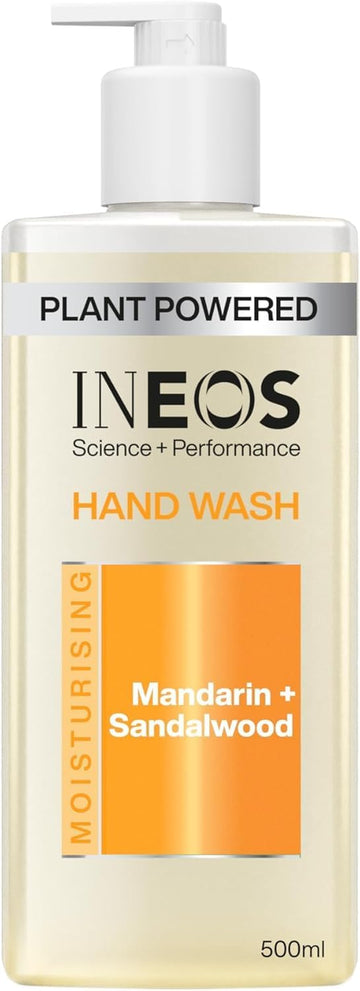 Ineos Skin Science - With Provitamin B5 Hand Wash Mandarin + Sandalwood - With Skinactiv Cooling Tech™ - Plant Powered 500Ml