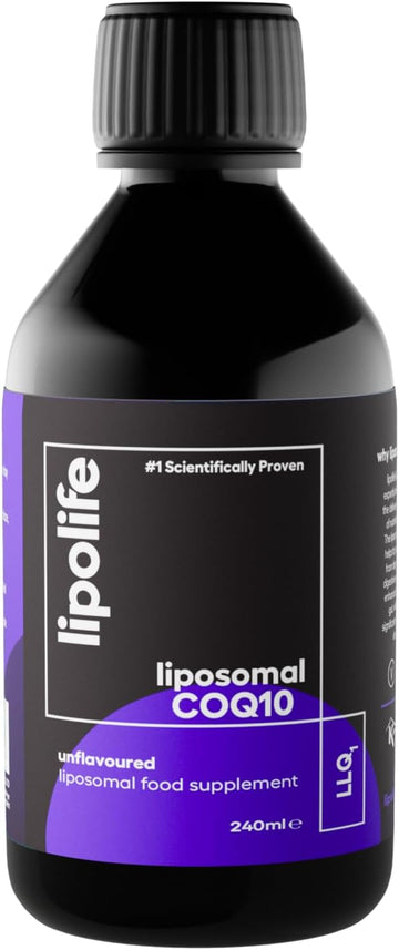 Lipolife Liposomal Coq10/ Co-Enzyme Q10 (Ubiquinone) | Llq1| Superior Absorption | 240Ml/48 Servings | Advanced Liposomal Encapsulation Technology | Made In The Uk | Advanced Nutrient Delivery