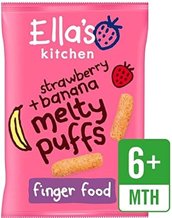 Ella'S Kitchen Grab Me Melty Puffs Strawberries + Bananas From 7 Months 20G - Pack Of 2