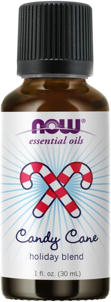 Now Essential Oils, Candy Cane Oil Blend, Refreshing And Invigorating With A Sweet And Minty Scent, Steam Distilled And Co2 Extracted, 1-Ounce