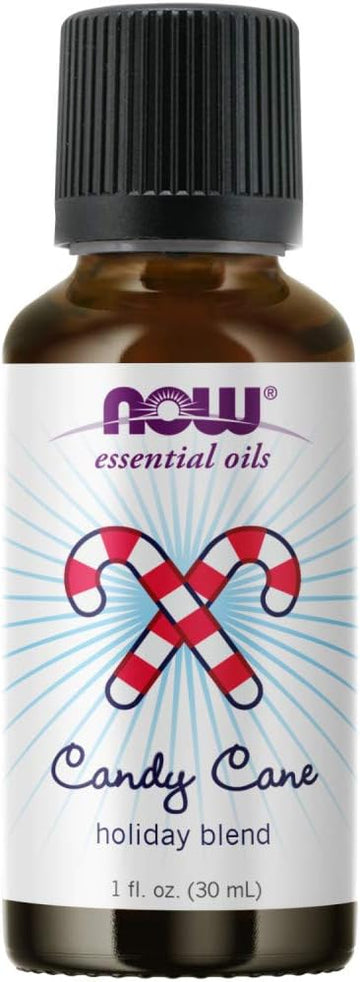 Now Essential Oils, Candy Cane Oil Blend, Refreshing And Invigorating With A Sweet And Minty Scent, Steam Distilled And Co2 Extracted, 1-Ounce