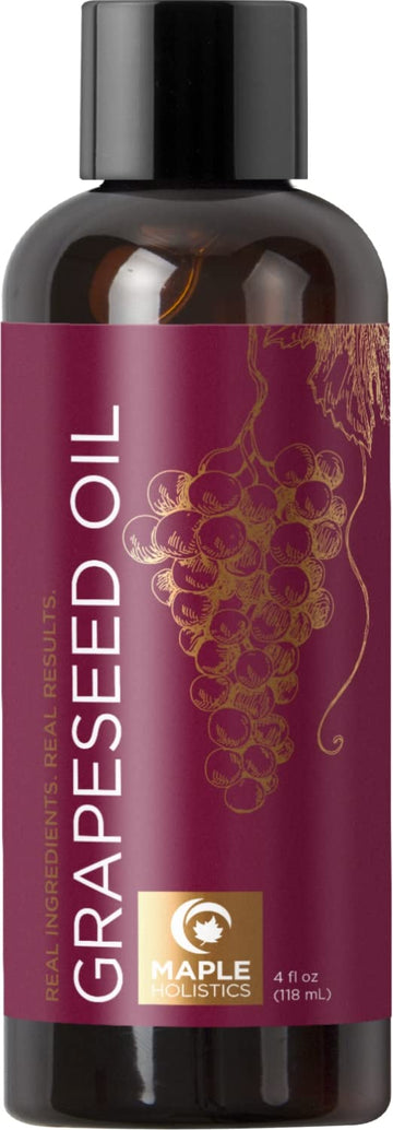 Grapeseed Oil For Hair Skin And Nails - Pure Grapeseed Carrier Oil For Skin And Moisturizing Body Oil For Dry Skin - Grapeseed Oil For Skin Rich In Vitamin A E K And Omega 3 For Anti Aging Skin Care