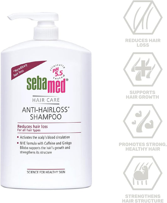 Sebamed Anti-Hairloss Shampoo | 1L Pump Bottle | Reduces Hairloss | Supports Hair Growth