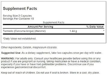 Swanson Turmeric 720 Milligrams 30 Capsules (3 Pack)