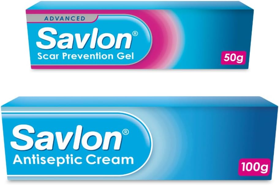 Savlon Antiseptic Cream (1 x 100g) and Scar Prevention Gel (1 x 50g), Fast-Acting Relief, Soothing, Healing, Reduces Swelling and Discomfort, Essential First Aid Bundle (Pack of 2) : Amazon.co.uk: Health & Personal Care