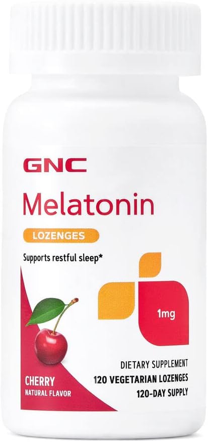 Gnc Melatonin Lozenges 1 Mg - Cherry - 120 Vegetarian Lozenges (120 Servings)