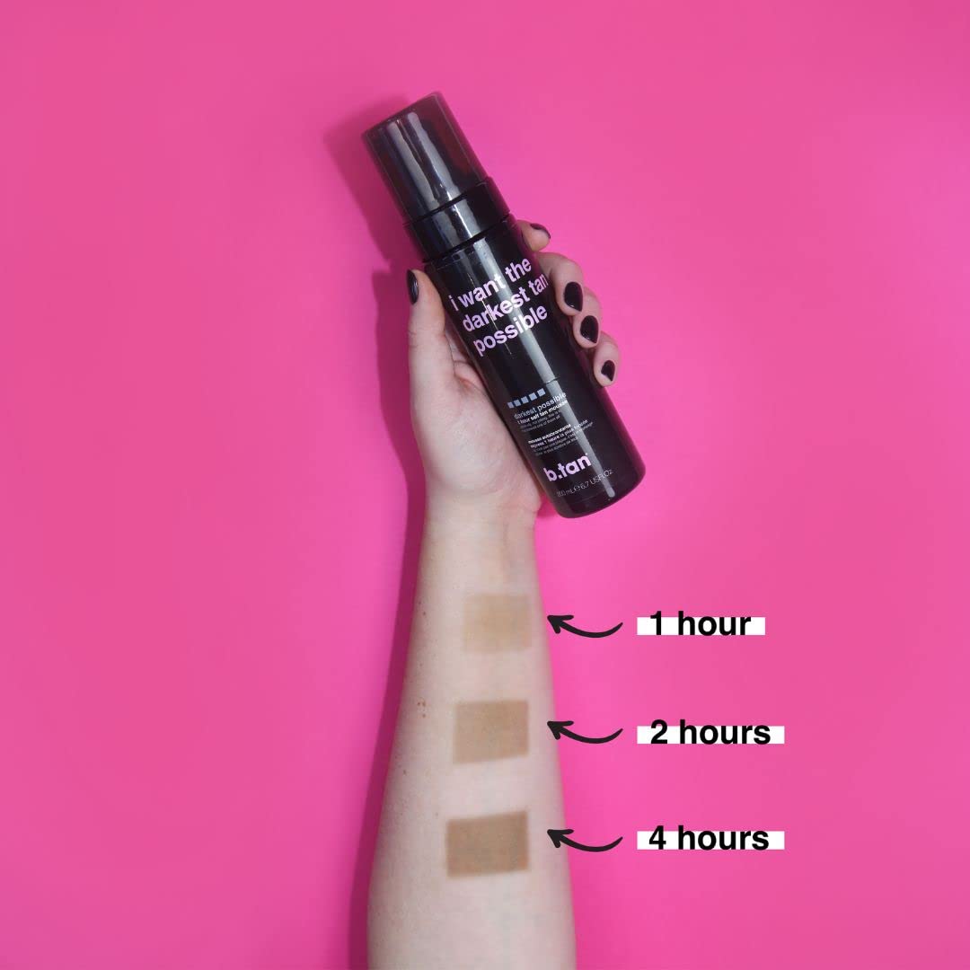 B.Tan Dark Self Tanner Mousse | Pasty To Tasty -Best, 1 Hour Express, Hydrating Sunless Tanning Foam, Bronzed Glowy Skin, Face & Body, No Fake Tan Smell, 6.7 Fl Oz : Beauty & Personal Care