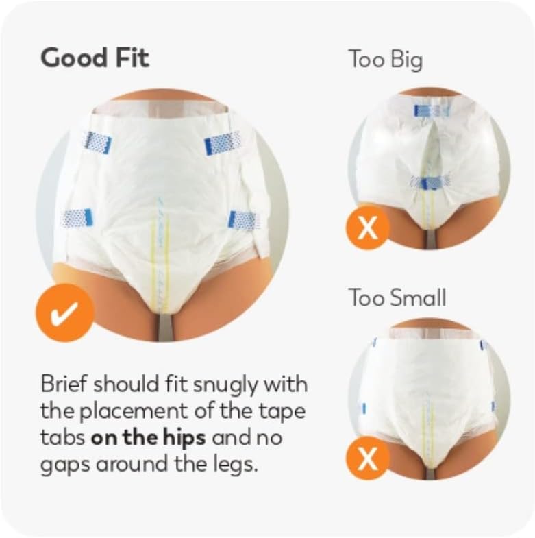 Tranquility Bariatric Disposable Briefs 3X-Large with HI-Rise High Waistline, Peach Mat Core & Secure Kufguard Technology for Skin Integrity, Latex-Free, 34oz Capacity, 32ct Case : Health & Household