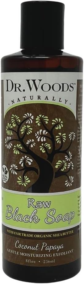 Dr.Woods Products Raw Black Soap, Coconut Papaya 8 Oz (Pack Of 1)