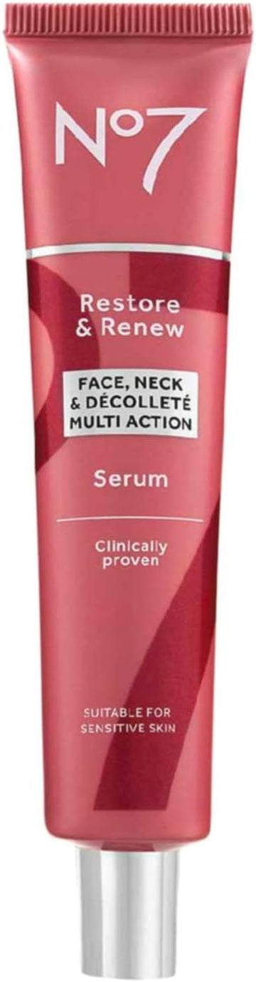 No7 Restore & Renew Face, Neck & DCollet Multi Action Serum 75Ml