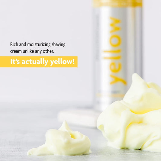 Pacific Shaving Company Yellow Shaving Cream - Foaming Colorful Shaving Cream - Hydrating, Redness Reducing + Irritation Free Shave Cream (7 Oz)