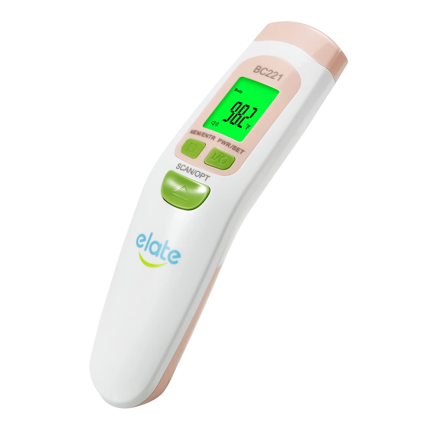 Elate No Touch Forehead Thermometer - Non-Contact Digital Infrared Thermometer - Medical Grade, Hygienic, Accurate, Instant Read, Touchless Thermometer for Adults, Kids, and Baby - FSA HSA Eligible