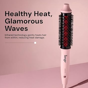 L'Ange Hair Glamwave Infrared Thermal Ionic Brush | 38Mm Heated Round Thermal Brush For Volume And Curls | Reduces Frizz | Adds Shine | Smooth Styling Tool For All Hair Types (Black)