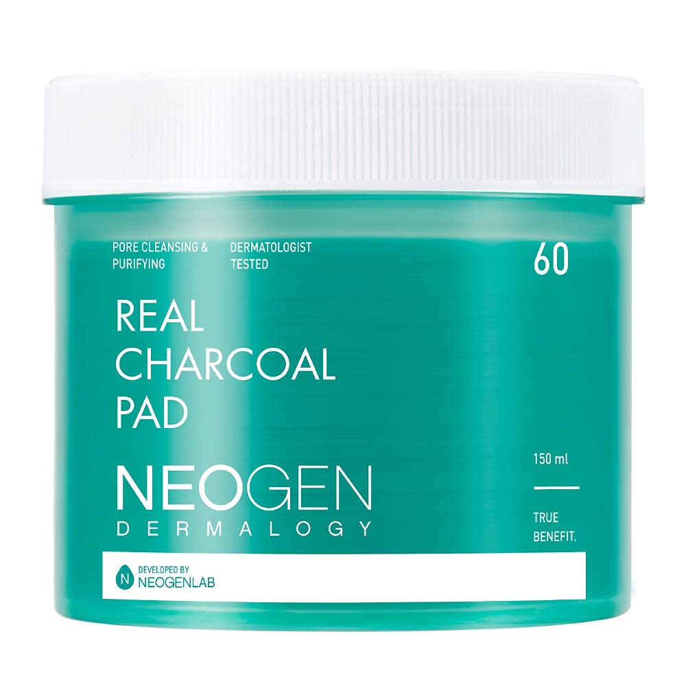 Dermalogy By Neogenlab Real Charcoal Pad (60 Pads) - Daily Deep Pore Facial Cleansing Pads With Pha, Lha & Charcoal For Normal & Oily Skin & Dry Skin - Korean Skin Care