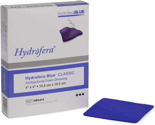 Hydrofera Blue Bacteriostatic Foam Dressing 4"X4" - Box Of 10-2 Pk (20 Total) : Industrial & Scientific