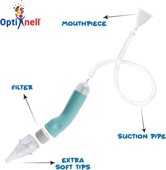 Nasal Aspirator with Disposable Tips (Aspirator with 24 Tips) Say Goodbye to Sleepless Nights - Infant Nasal Aspirator Sucks Boogers Effortlessly for Peaceful Breathing