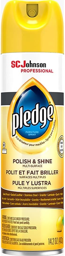 Pledge Polish and Shine Multiple-Purpose Cleaner, Lemon, 14.2 oz, 6/Carton (301168)
