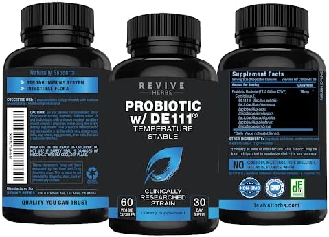 Advanced Probiotic With De111 Strain (Bacillus Subtilis). Spore Forming Probiotic. No Refrigeration Needed. 11.5 Billion Organisms. Probiotics For Women And Men. 60 Vegetable Capsules. : Health & Household