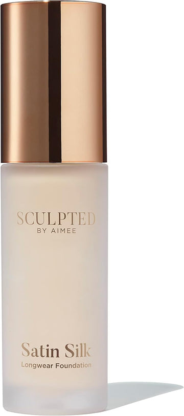 Satin Silk Longwear Foundation From Sculpted By Aimee (Fair 2.0) - Lightweight, Hydrating & Buildable High Coverage, Sweat-Resistant Foundation
