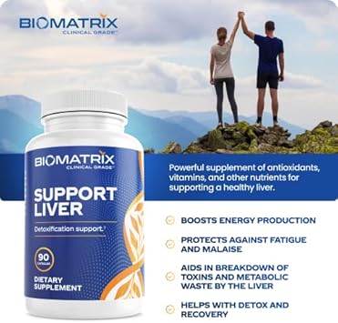 Biomatrix Liver Cleanse Detox & Repair, Artichoke Extract Liver Health Formula, Liver Supplement With Milk Thistle, Taurine, Methionine | 1+ Month Supply For Men And Women : Health & Household