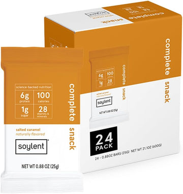 Soylent Snack Mini Protein Bars - Salted Caramel, 1G Sugar, Protein Bars, Gluten Free, 6G Of Vegan Energy - 24 Count