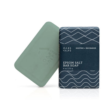 Oars + Alps Epsom Salt Men's Bar Soap, Made with Naturally Derived Ingredients and Dermatologist Tested, Vegan and Gluten Free, 1 Pack