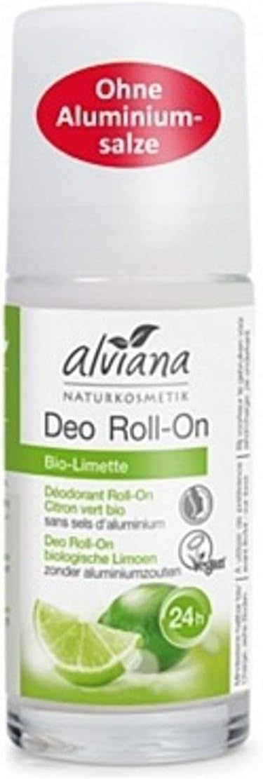 Alviana Natural Cosmetics Roll-On Deodorant, Organic Lime, 50ml, Natrue