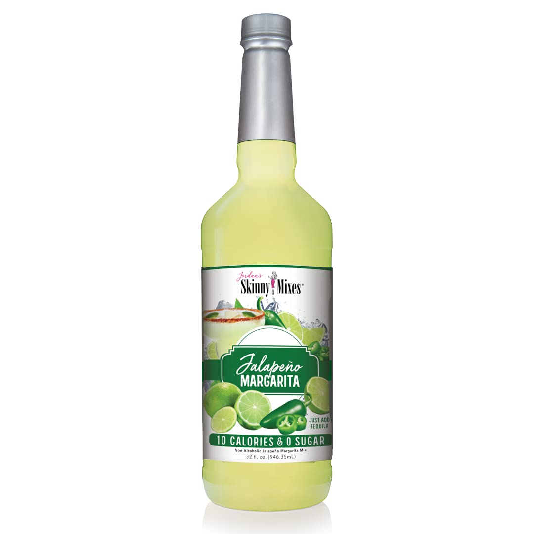 Jordan'S Skinny Syrups, Jalapeno Margarita, Sugar Free Cocktail Mix, 32 Ounces (Pack Of 1), Flavoring For Cocktails, Mocktails, Frozen Drinks, & Flavored Beverages