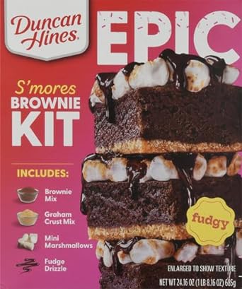 Duncan Hines Epic Kit, Smores Brownie Mix Kit, 24.16 oz