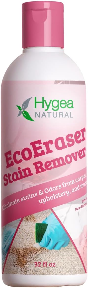 Ecoeraser Stain & Odor Remover - Liquid Formula For Carpet, Rugs, Upholstery, Fabrics - Deodorizing Pet Spot Cleaner (32 Oz)