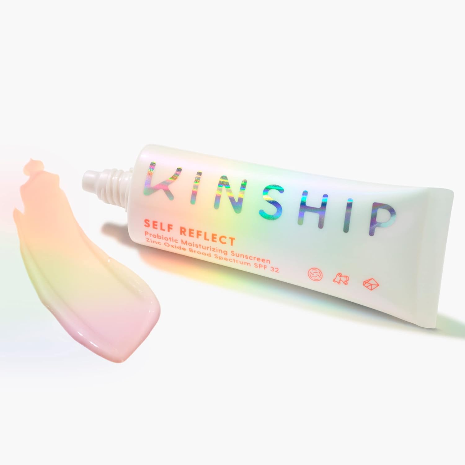 Kinship Self Reflect Probiotic Moisturizing Sunscreen SPF 32 | For Face & Body | Sheer Zinc Oxide Sunblock | Lightweight 100% Mineral SPF | For All Skin Types | Clean & Reef Safe | Vegan (3.5 Oz) : Beauty & Personal Care