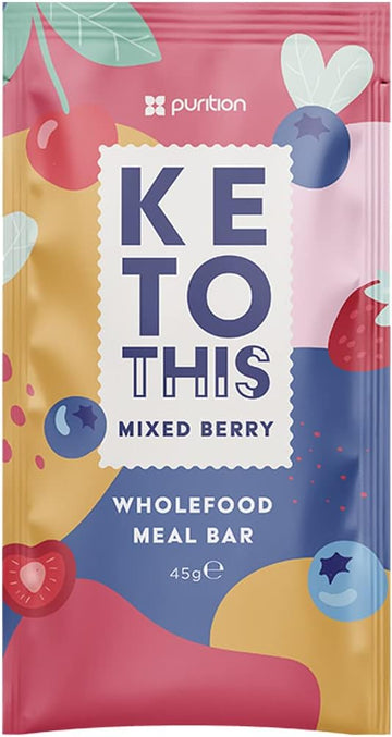 Purition Wholefood Meal Bars Coconut Flavour 12 Pack | Vegan & Keto Friendly | No Added Sugar | Premium Low Carb High Fat Keto Meal Bars With Only Natural Ingredients