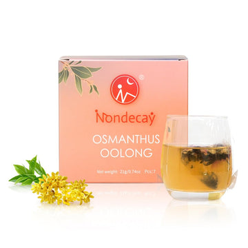 Osmanthus Oolong Tea|Nondecay Tea Sampler With 7 Pyramid Tea Infuser Bags - Fruit, Herb And Flower Tea For Cold Brew & Hot Brew, Birthday, Hostess And Co-Worker Fall Gifts