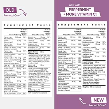 Rainbow Light High-Potency Prenatal One Multivitamin, Prenatal Health Multivitamin Supports Mom's Health and Baby's Development, With Vitamin C, Vegan, 60 Count : Health & Household