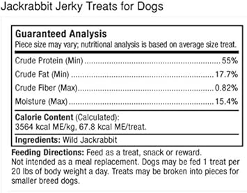 Dr. Mercola Jackrabbit Jerky for Dogs, 4 oz. (113g), Made with Wild Jackrabbit, non GMO, Gluten Free, Soy Free : Pet Supplies