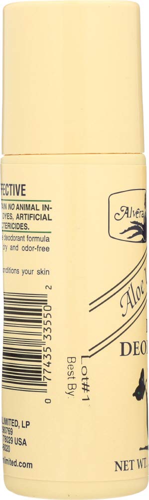 Alvera Aloe Unscented All Natural Roll On Deodorant, 3 Ounce -- 6 Per Case. By Alvera