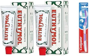 Euthymol Original Toothpaste, 75 Ml, Pack Of 2 With Colgate Toothbrush