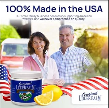 Original Udder Balm (Not Cream Or Lotion Body Moisturizing And Soothing For Dry, Cracked, Flaky, Rough Skin, 16 Oz Jar, Lemon Scent