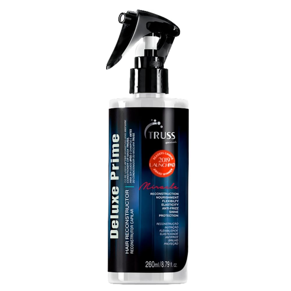 Truss Deluxe Prime Hair Treatment - Anti Frizz Heat Protectant Spray + Hair Primer - Nourishes, Detangles + Provides Thermal Protection Before Heat Styling (260 Ml)