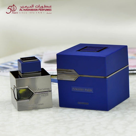 Al Haramain L'Aventure Knight Cologne For Men - Arabian Perfume - Long Lasting Fragrance With Notes Of Bergamot, Lemon, Violet Leaf, Musk, Sandalwood - Arabic Eau De Parfum - 3.4 Oz Edp Spray